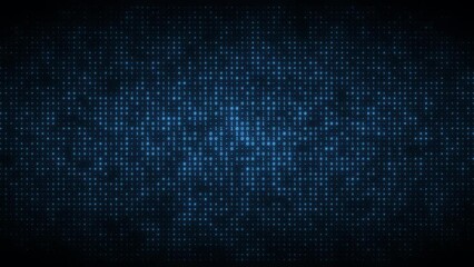 Wall Mural - dynamic animation of flashing binary digits particles pattern. seamless loop background
