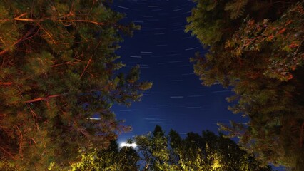 Wall Mural - time lapse of moon, stars, jupiter and night sky