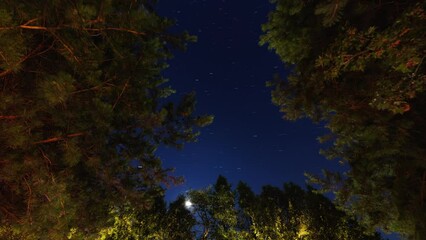Wall Mural - time lapse of moon, stars, jupiter and night sky