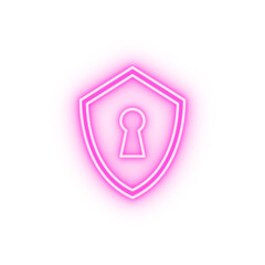 Wall Mural - keyhole in the shield neon icon