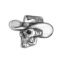 Wall Mural - Cowboy Skull Tattoo