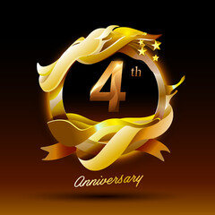 4 years golden anniversary celebration logo