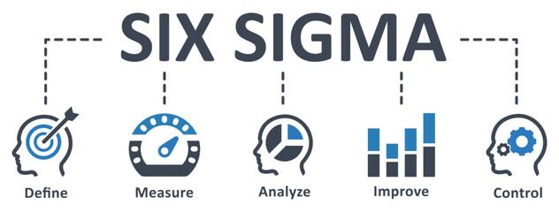 Wall Mural - Six Sigma icon - vector illustration . six, sigma, define, measure, analyze, improve, control, infographic, template, presentation, concept, banner, pictogram, icon set, icons .