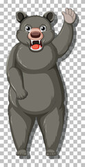 Canvas Print - Black bear cartoon character isolated