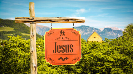 Canvas Print - Street Sign to Jesus