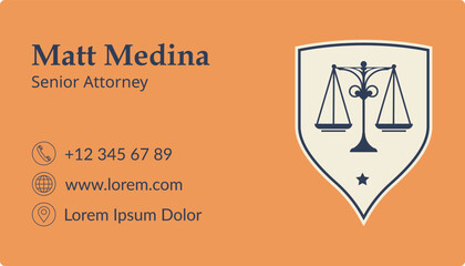 Wall Mural - Senior attorney business card with contact info