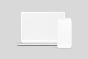 Laptop and smartphone blank mockup