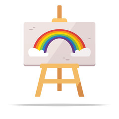 Poster - Canvas with rainbow painting vector isolated illustration