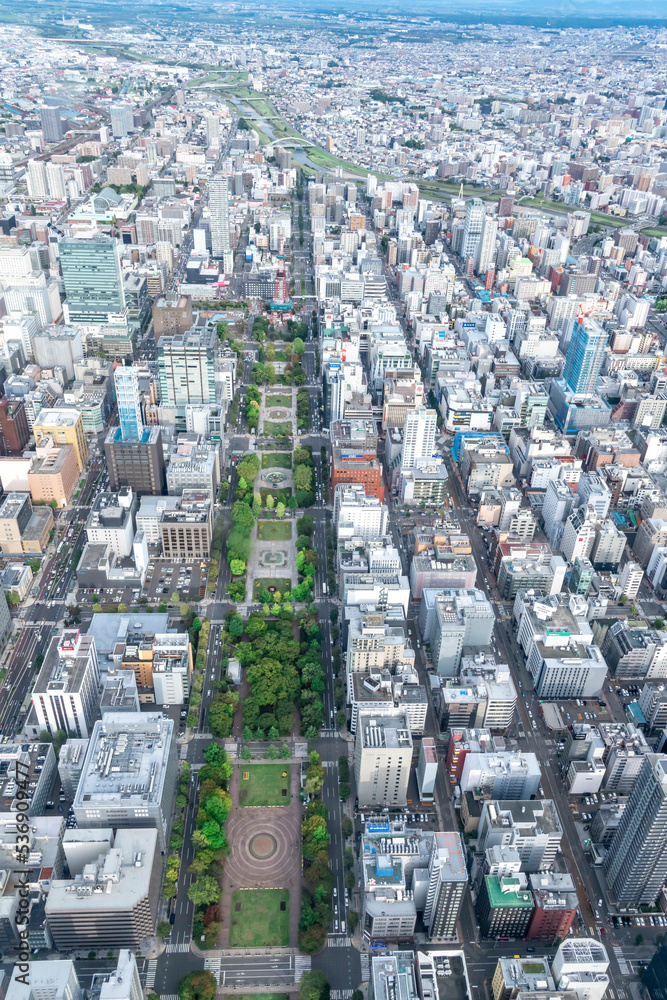 上空から見た札幌市 空撮 の Stock フォト | Adobe Stock