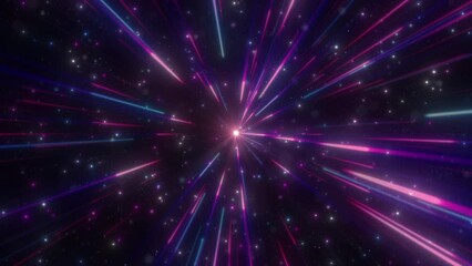Wall Mural - This is a stock motion graphic that shows neon rays of light in space.