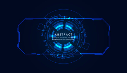 Wall Mural - abstract circle digital circuit concept light circle network blue digital copy space for text wallpa