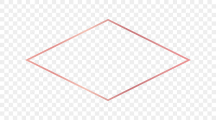 Rose gold glowing rhombus  shape frame