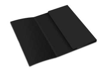 Wall Mural - Corporate cardboard open black folder mockup isolated on white background. 3d rendering.