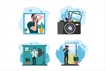 Photography Flat Design Illustration