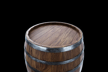 Wall Mural - Wooden barrels for wine on a white background. Winemaking, wine. The concept of the production of alcoholic beverages. 3D rendering, 3D illustration.