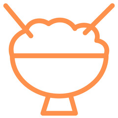 Sticker - bowl noodles outline icon