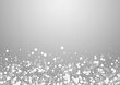 Silver Snowflake Vector Grey Background. White