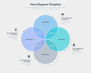 Aufkleber - Venn diagram template with four ways and place for your content. Flat infographic design.