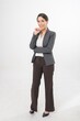 © asean studio - Studio portrait photo of a young beautiful elegant Brazilian female businesswoman lady wearing smart casual business attire suit posing with a series moments of emotion and gesture for all application