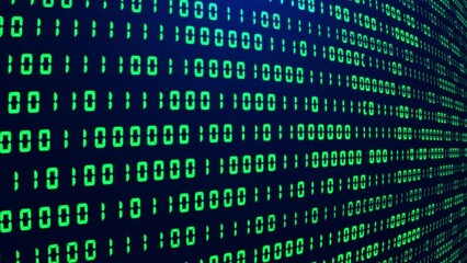 Wall Mural - binary code random number grid technology background..digital flow. dynamic pattern with power rays 