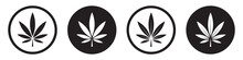 Cannabis Leaf Icon. Marijuana Leaf Icon, Vector Illustration