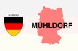 Mühldorf: Illustration mit dem Ortsnamen der deutschen Stadt Mühldorf im Bundesland Bayern
