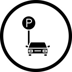 Sticker - Car Park Icon Style