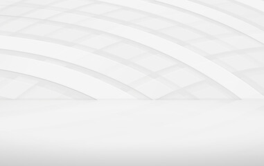 Wall Mural - 3d rendering of an empty white room with abstract background. for product showcase, showroom, advert