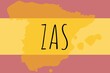 Zas: Illustration mit dem Namen der spanischen Stadt Zas