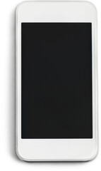 Wall Mural - Modern white mobile smart phone with blank screen isolated