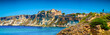 panoramic view Tremiti Islands San Nicola castle cliff beautiful summer day horizontal