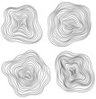 © ARTSTOK - Abstract tree rings. Png topographic map concept background. Thin black lines on white