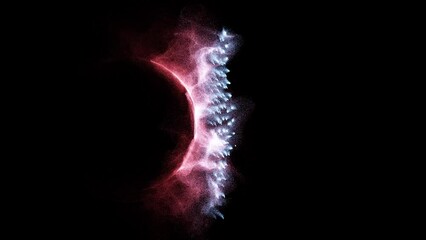 Wall Mural - Cosmic energy strings. Energy flows in the form of thin bright elements. Lines form structural fibers