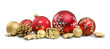 canvas print picture - Christmas decorations with   baubles  isolated on white background