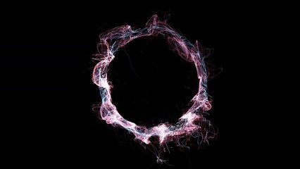 Wall Mural - Cosmic energy strings. Energy flows in the form of thin bright elements. Lines form structural fibers