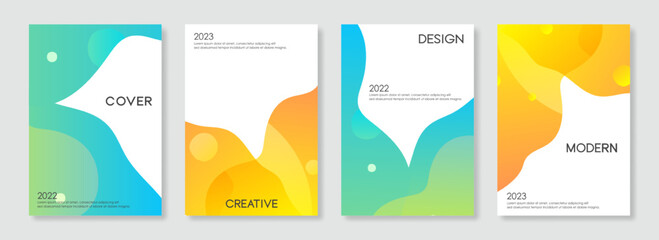 Wall Mural - Set of business cover design templates. Modern gradient shapes background for posters, banners, flyers, brochures, and page layouts other.