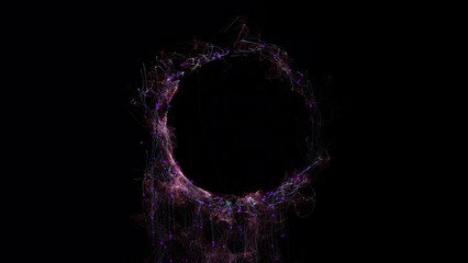 Wall Mural - Cosmic energy strings. Energy flows in the form of thin bright elements. Lines form structural fibers