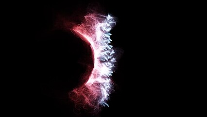 Wall Mural - Cosmic energy strings. Energy flows in the form of thin bright elements. Lines form structural fibers