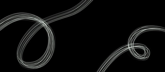 Poster - black and white abstract background with white lines on black background and copy space for text