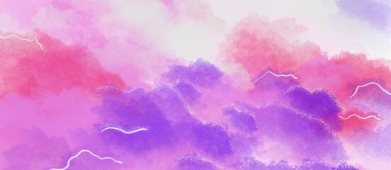 Wall Mural - background with pink clouds oil art painting