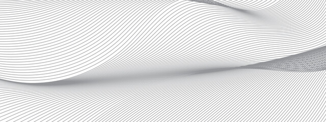 Abstract wavy gray lines stream element for design on a white background. You can use for Web, Texture, Wallpaper, Template, Desktop background, Business banner, poster design.