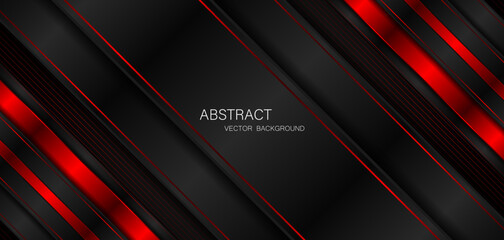 Abstract black and red stripes and free space for design. modern technology innovation concept background
