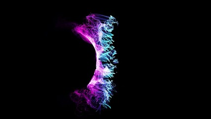Wall Mural - Cosmic energy strings. Energy flows in the form of thin bright elements. Lines form structural fibers
