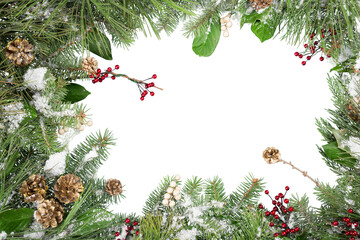 Wall Mural - christmas composition with pine cones and fir branches
