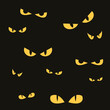 © Euangfa - Eyes Set vector illustration, Scary eyes in the dark Halloween, Scary faces in the dark
