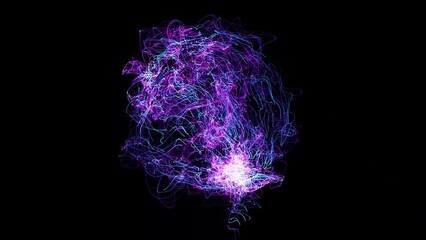 Wall Mural - Cosmic energy strings. Energy flows in the form of thin bright elements. Lines form structural fibers