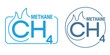 © Dmitry Kovalchuk - Methane badge in thin line - natural gas CH4