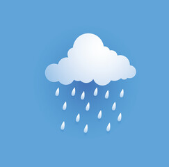 Wall Mural - heavy rain in dark sky, rainy season.