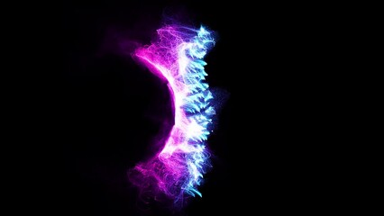 Wall Mural - Cosmic energy strings. Energy flows in the form of thin bright elements. Lines form structural fibers