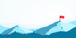© tutti_frutti - Abstract mountains with way to peak and flag illustration